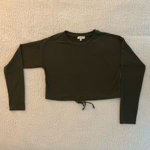 Rainbow cropped long sleeve top